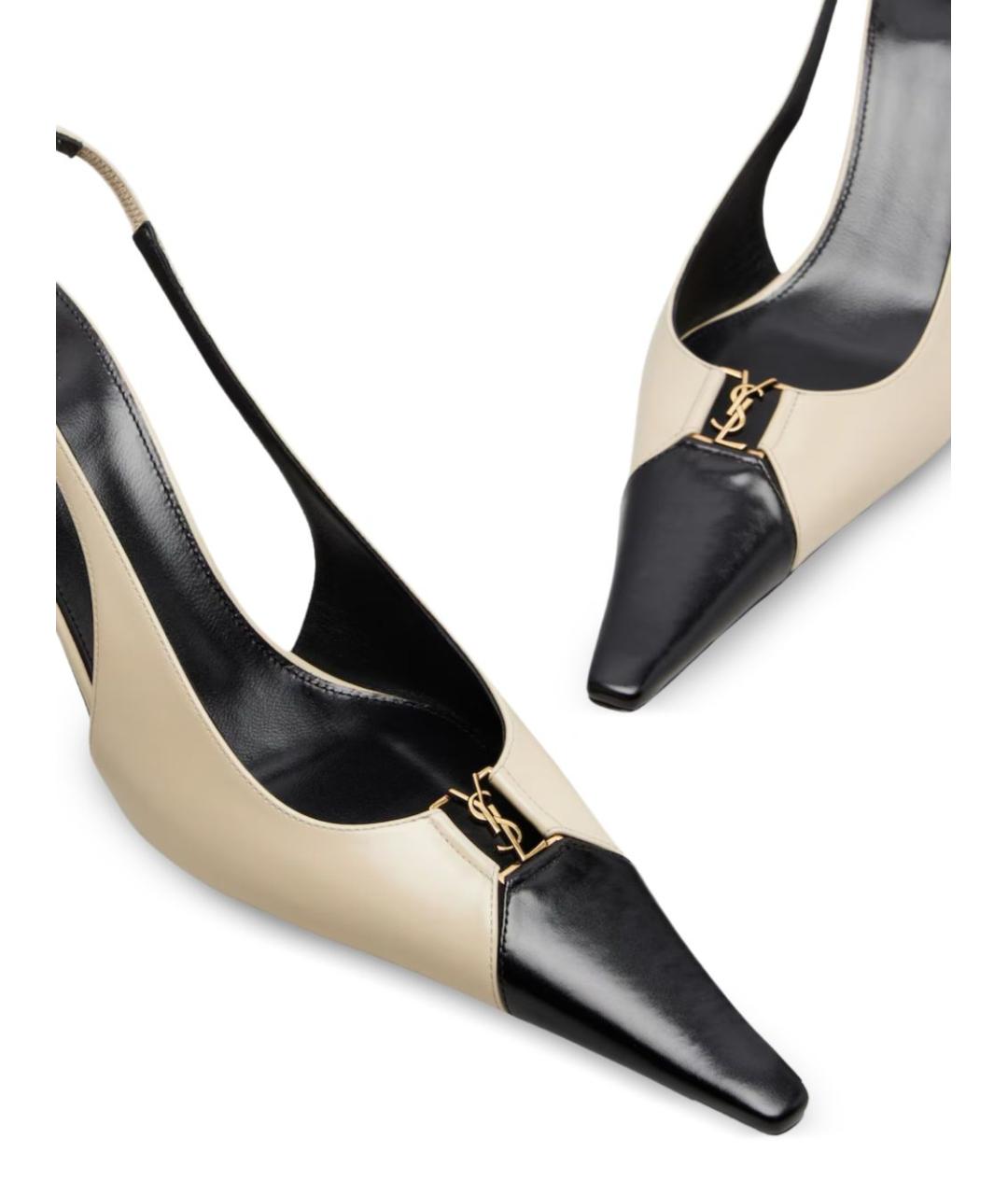 SAINT LAURENT Белые кожаные туфли, фото 5