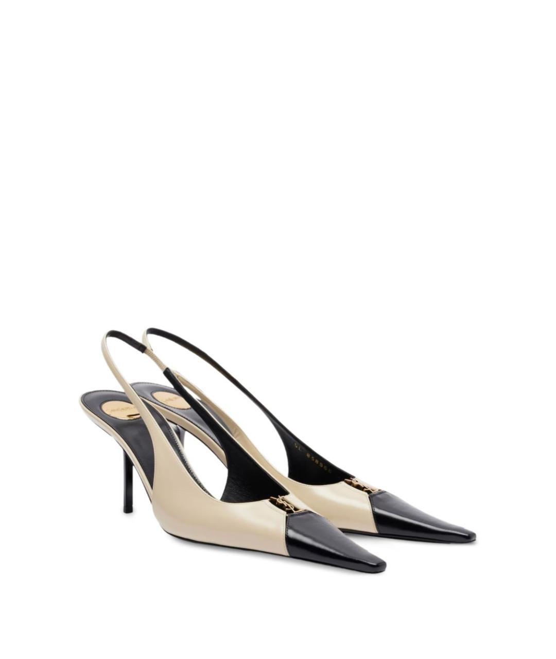 SAINT LAURENT Белые кожаные туфли, фото 3