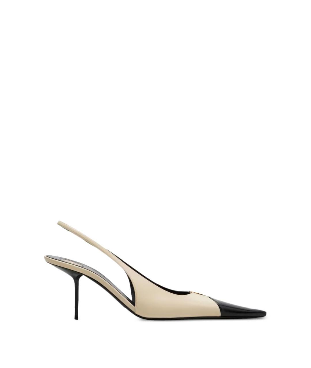 SAINT LAURENT Белые кожаные туфли, фото 1