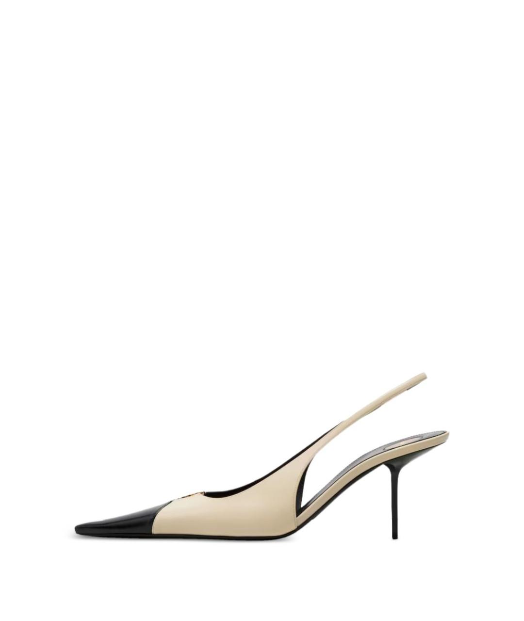 SAINT LAURENT Белые кожаные туфли, фото 2