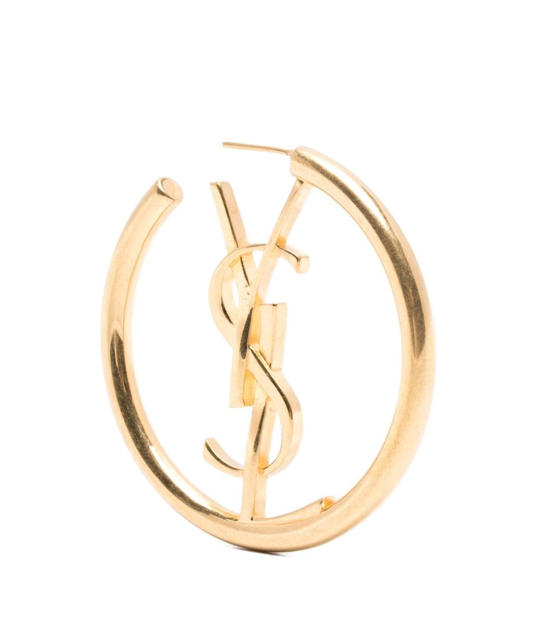 SAINT LAURENT Золотые металлические серьги, фото 2