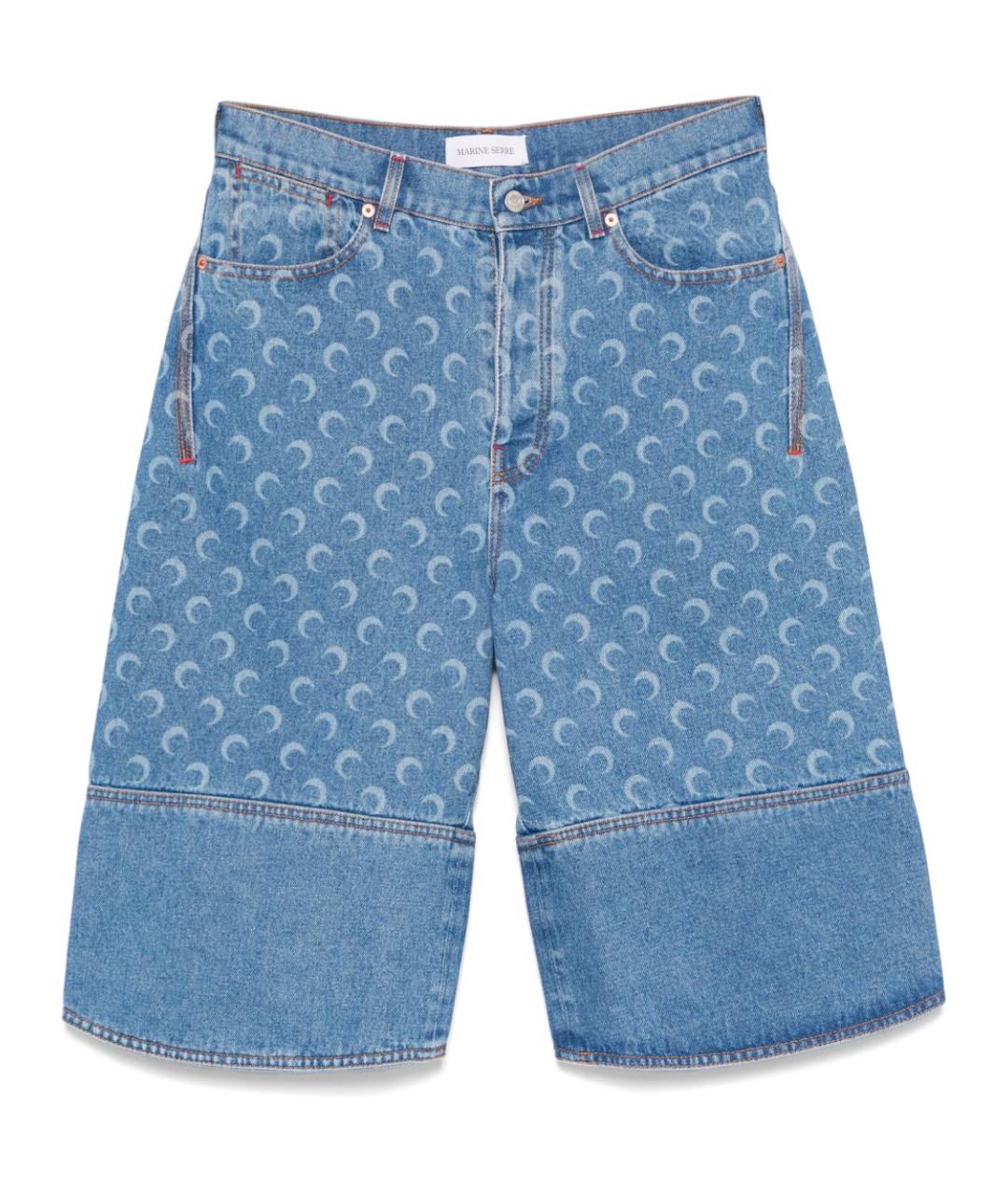 MARINE SERRE Голубые хлопковые шорты, фото 1