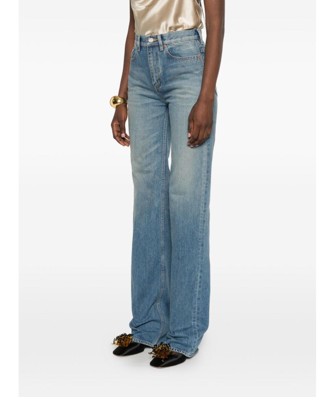 SAINT LAURENT Синие хлопковые прямые джинсы, фото 5