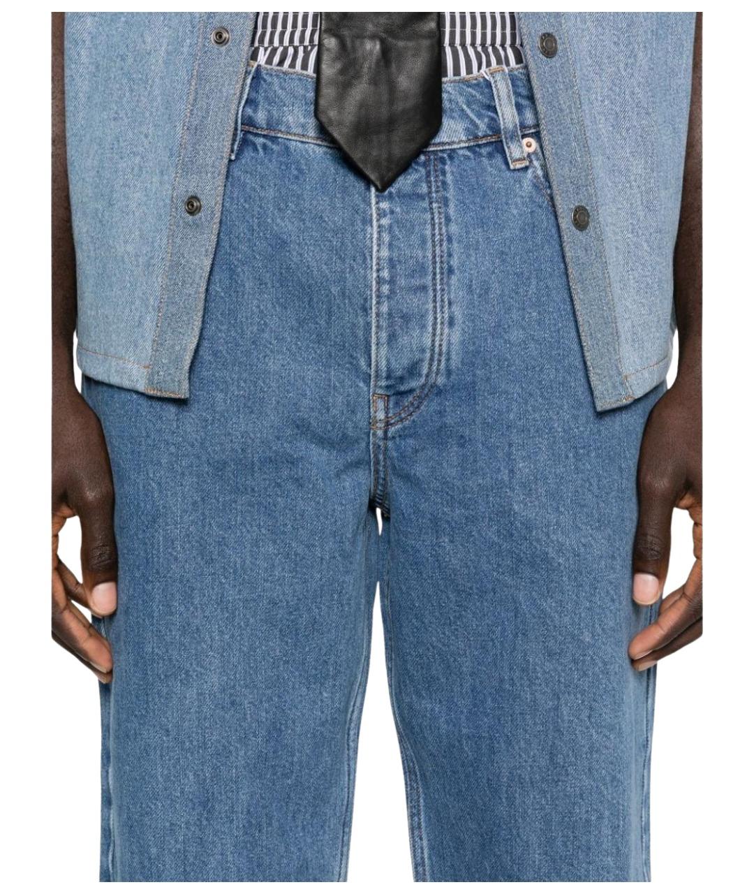 MARINE SERRE Синие хлопковые прямые джинсы, фото 5