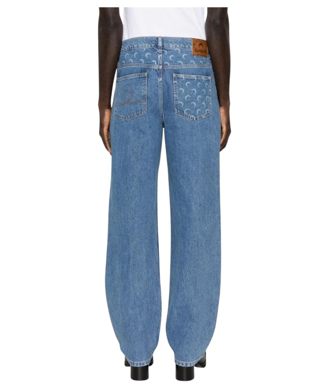 MARINE SERRE Синие хлопковые прямые джинсы, фото 3