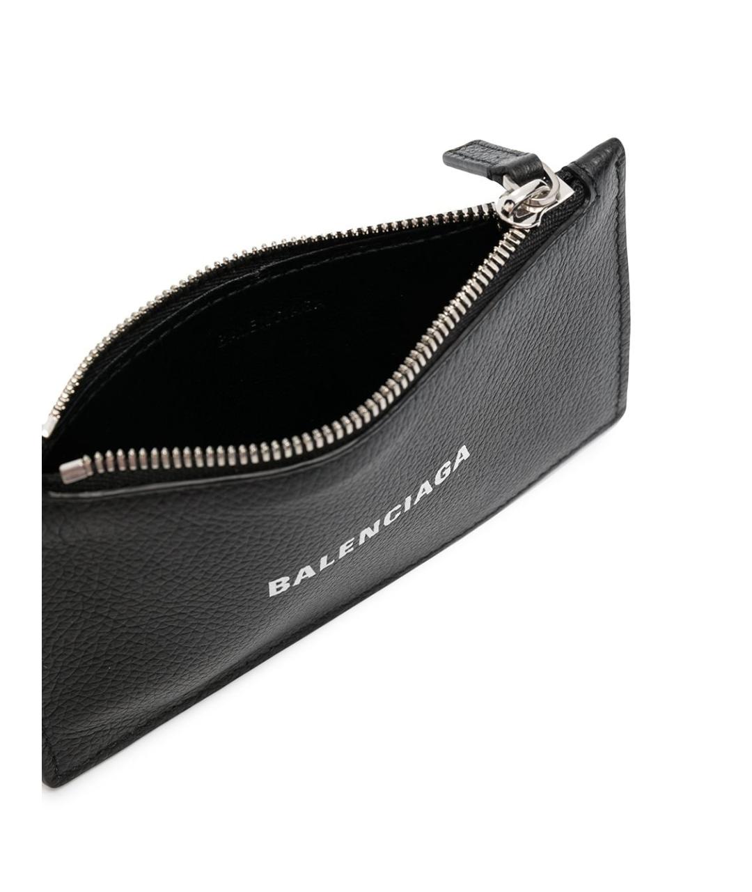 BALENCIAGA Черный кожаный кошелек, фото 3