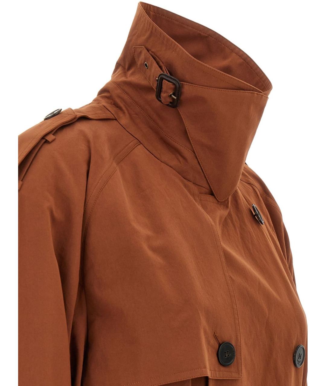 SAINT LAURENT Коричневый хлопковый тренч/плащ, фото 4