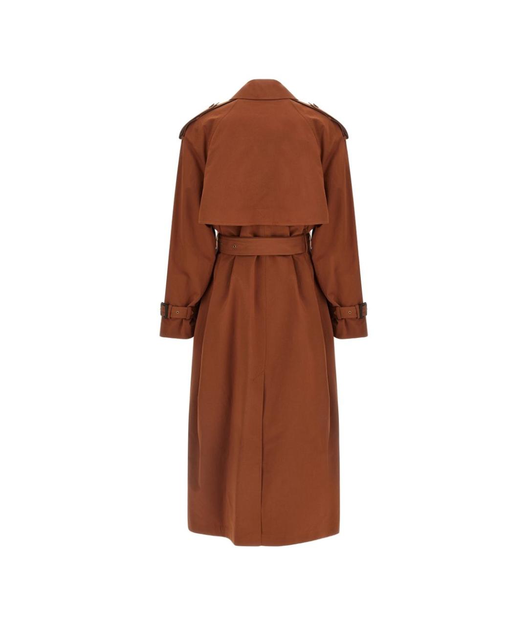 SAINT LAURENT Коричневый хлопковый тренч/плащ, фото 2