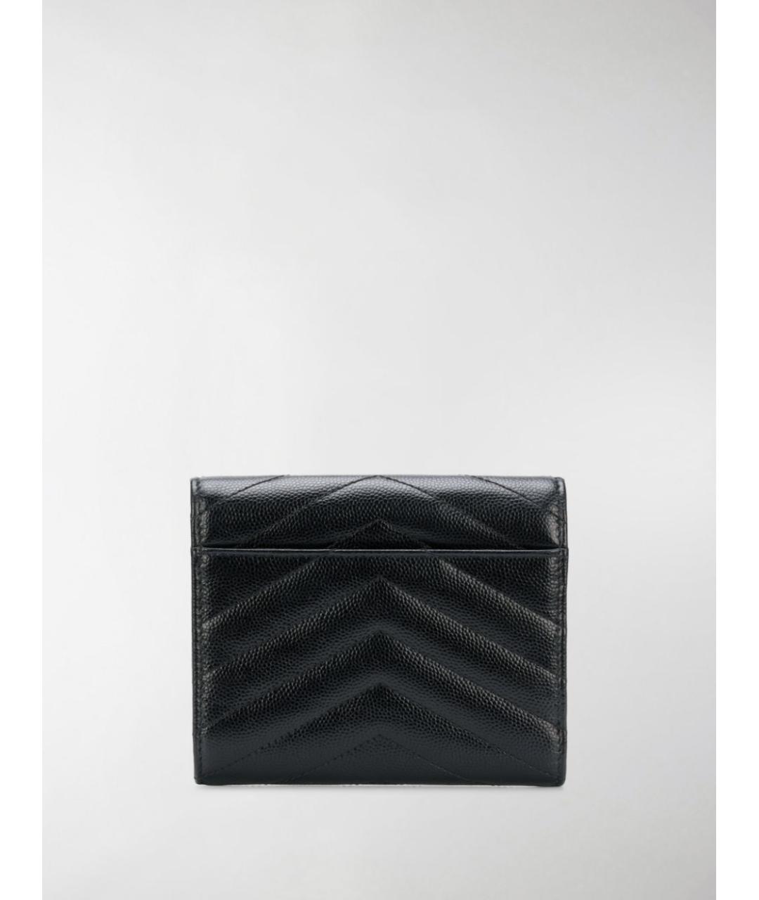 SAINT LAURENT Черный кожаный кошелек, фото 5
