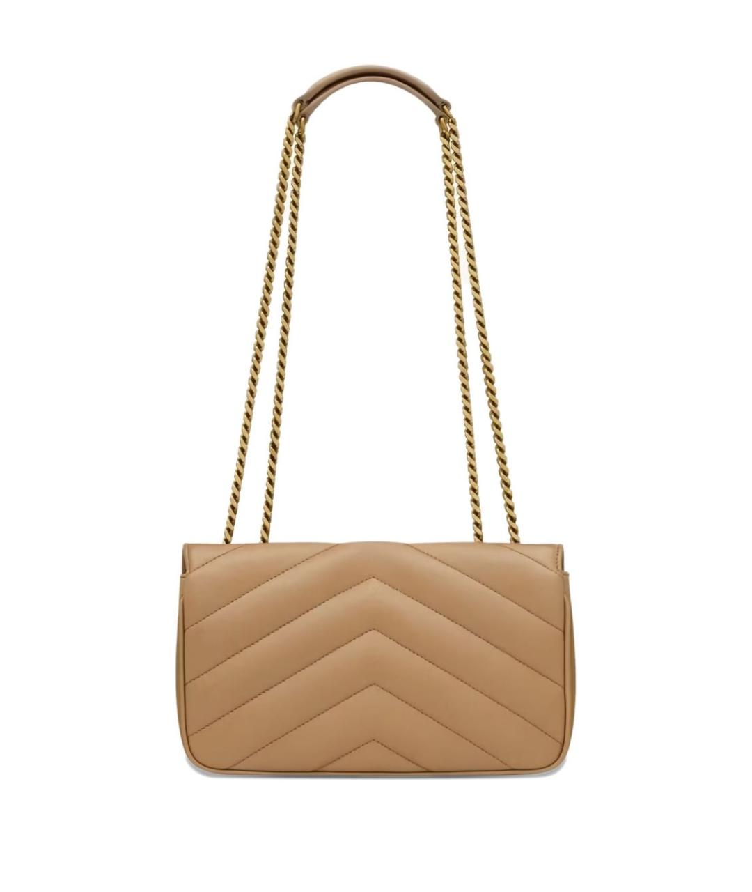 SAINT LAURENT Коричневая кожаная сумка через плечо, фото 5