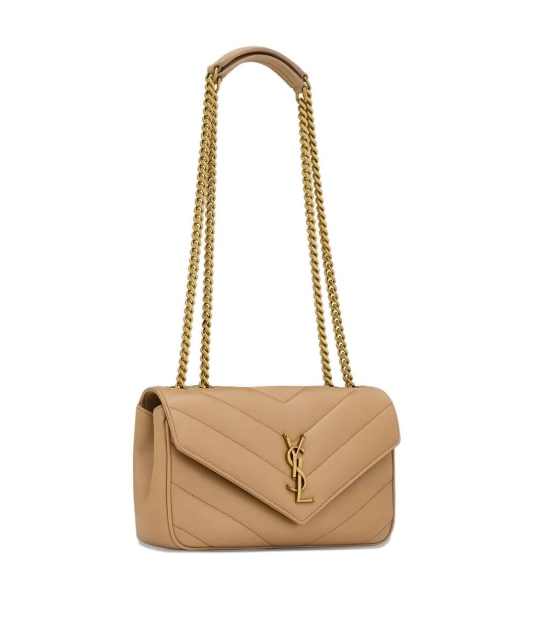 SAINT LAURENT Коричневая кожаная сумка через плечо, фото 3