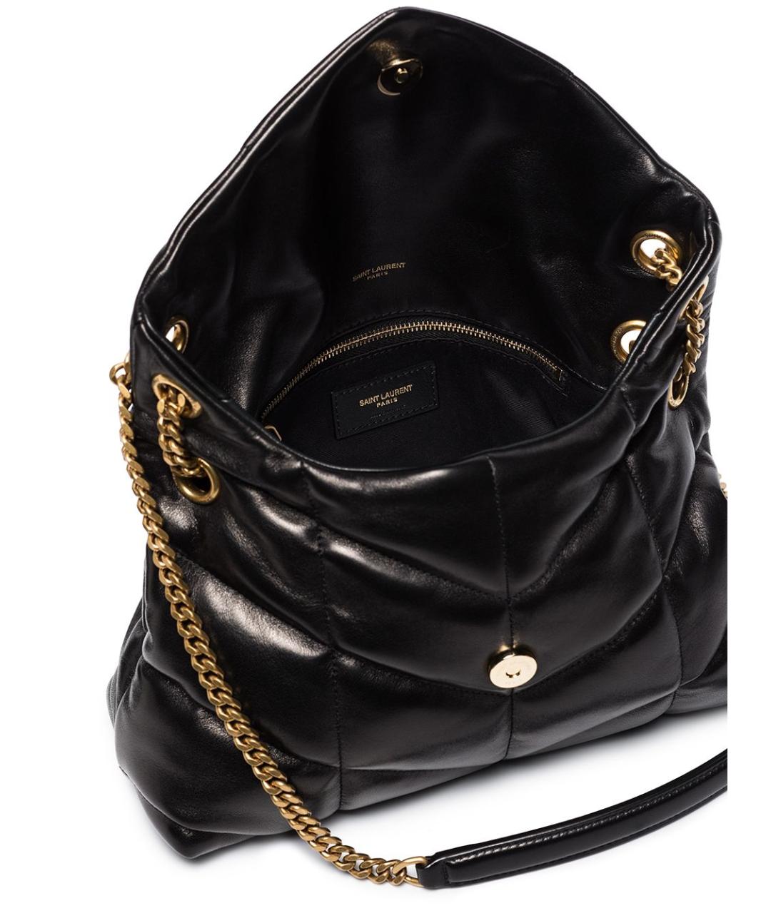 SAINT LAURENT Черная кожаная сумка через плечо, фото 5