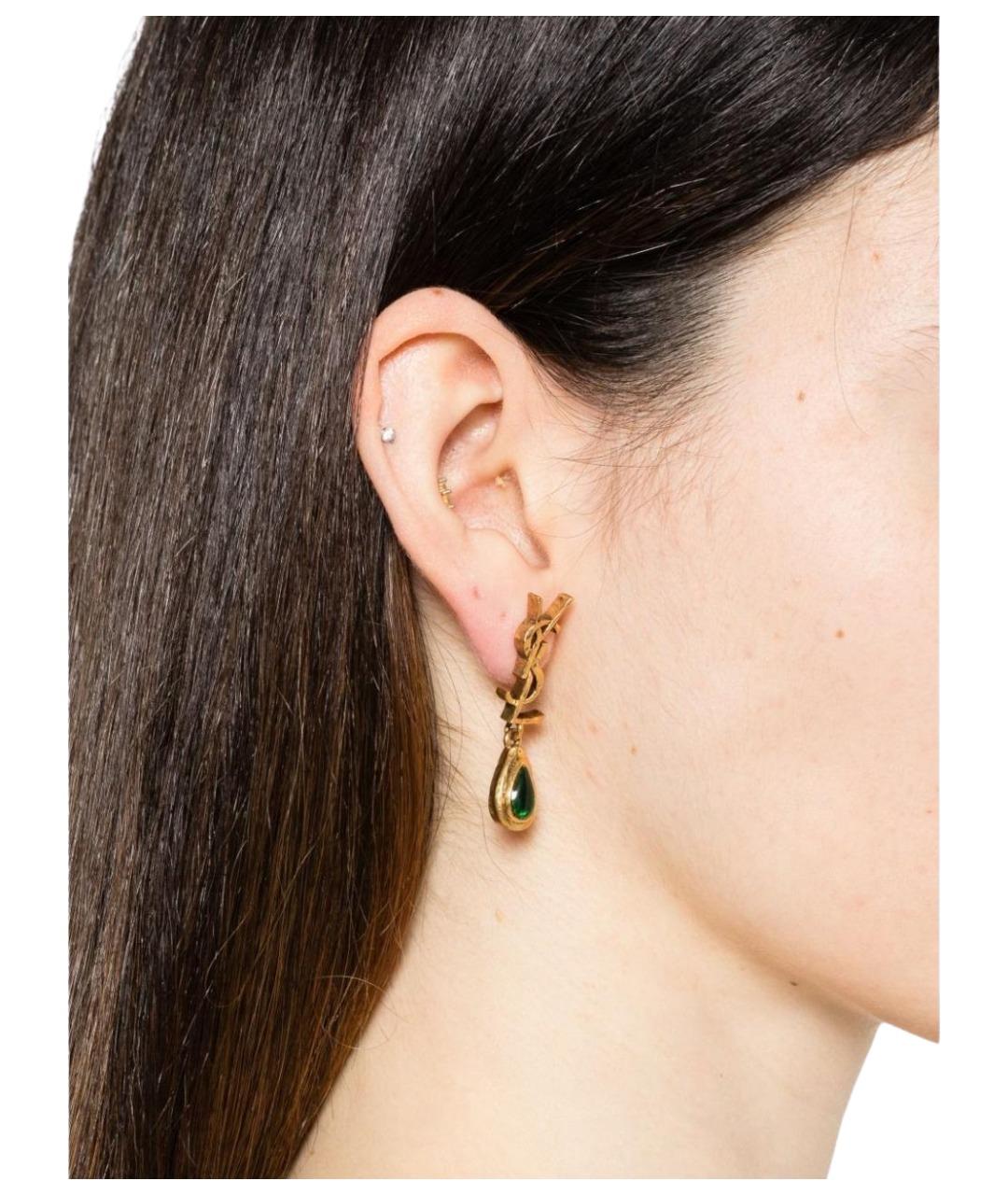 SAINT LAURENT Золотые серьги, фото 3