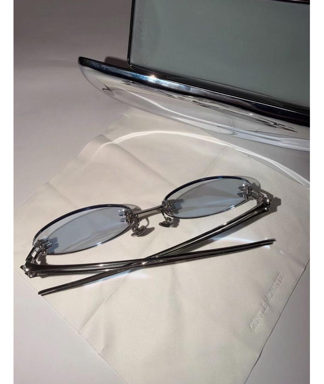 GENTLE MONSTER Серебряные металлические солнцезащитные очки, фото 3
