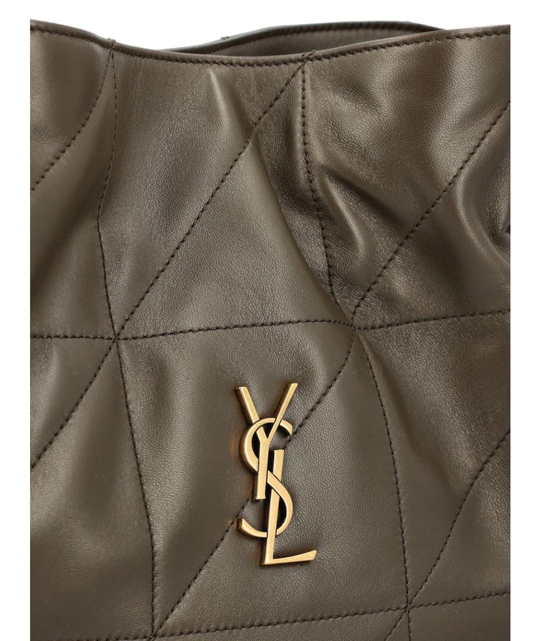 SAINT LAURENT Зеленая кожаная сумка тоут, фото 2