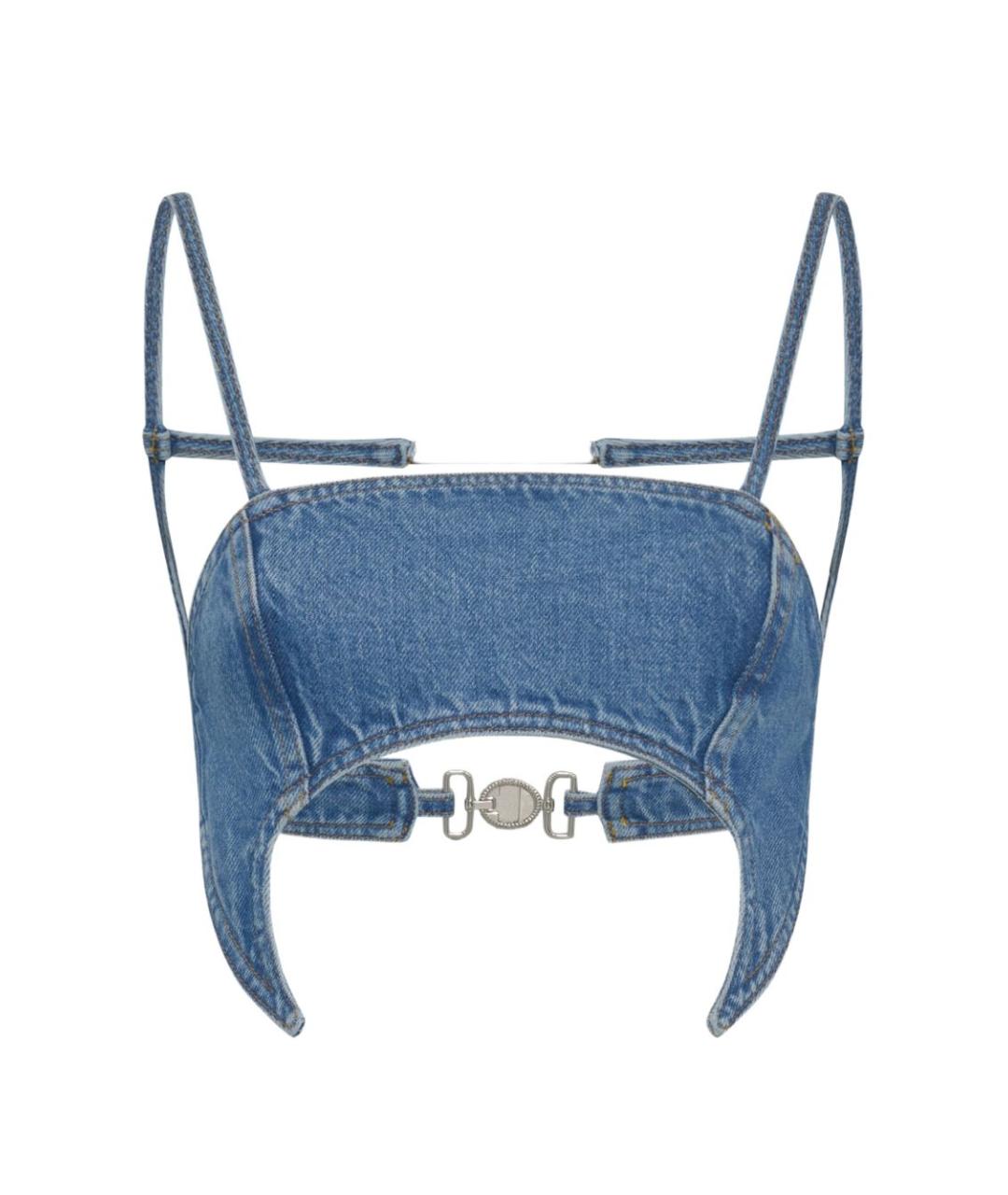 MARINE SERRE Голубая хлопковая майка, фото 1