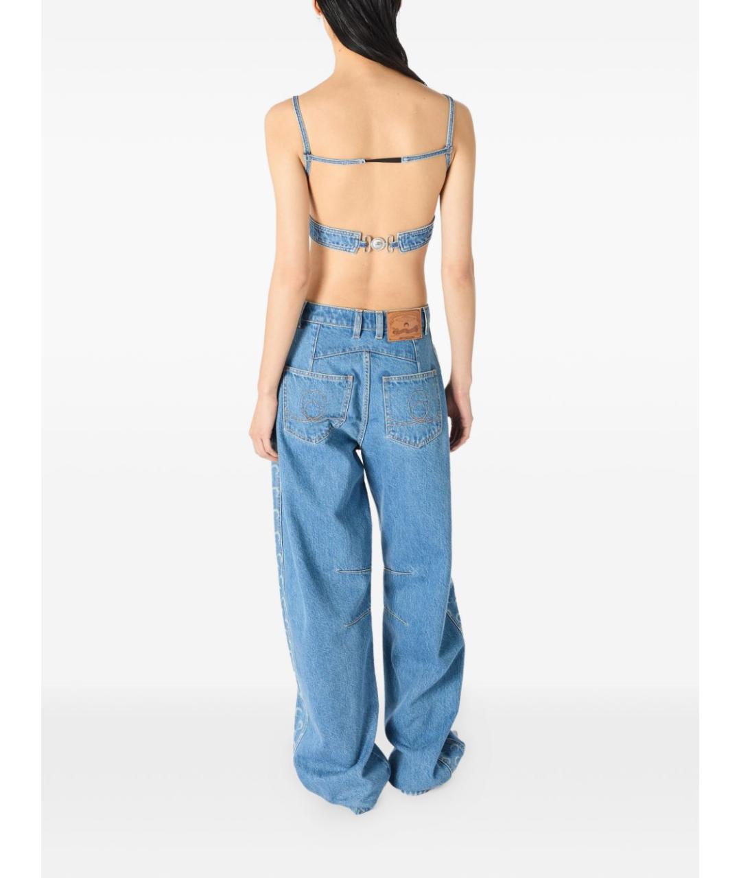 MARINE SERRE Голубая хлопковая майка, фото 3