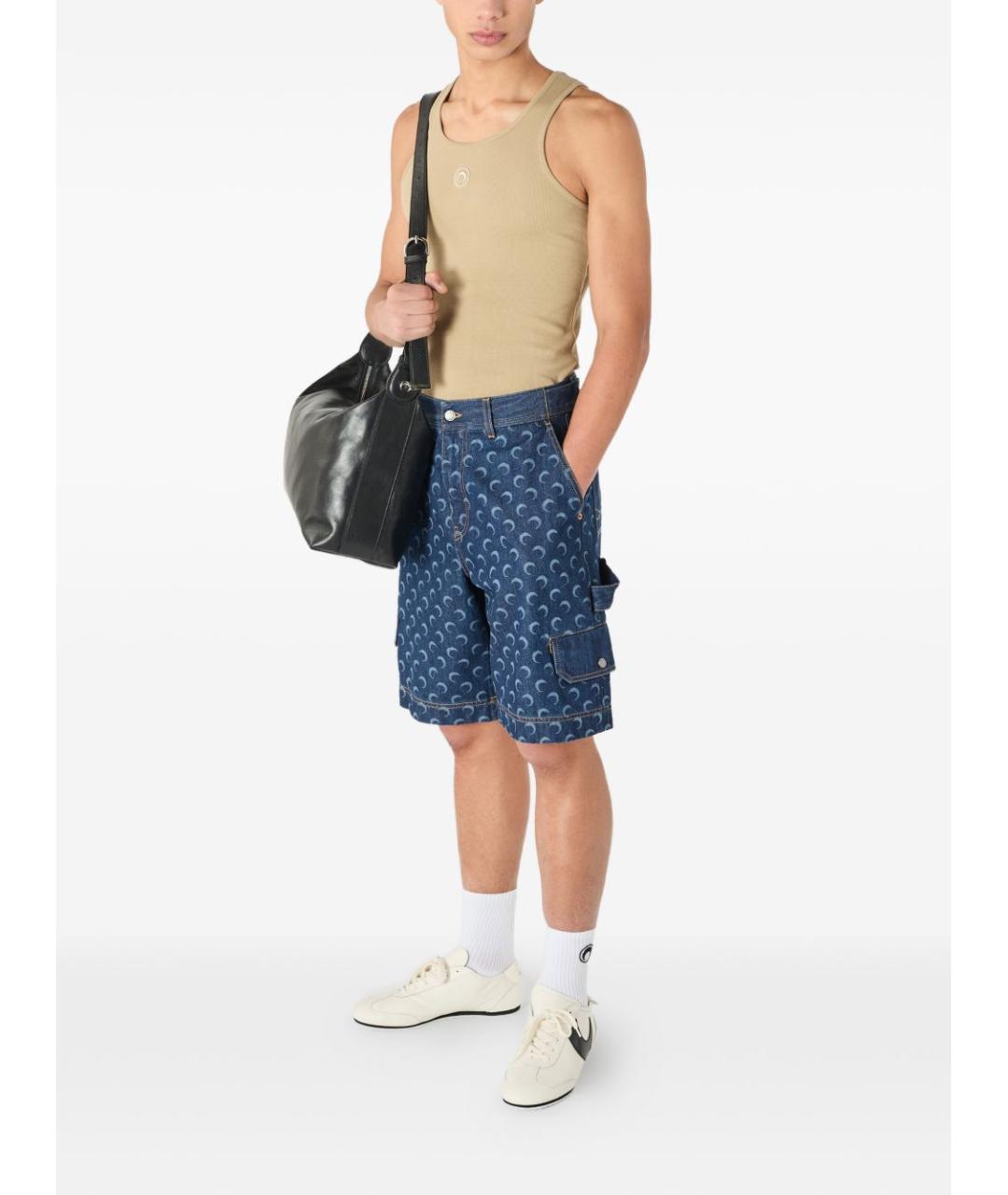 MARINE SERRE Синие хлопковые шорты, фото 7