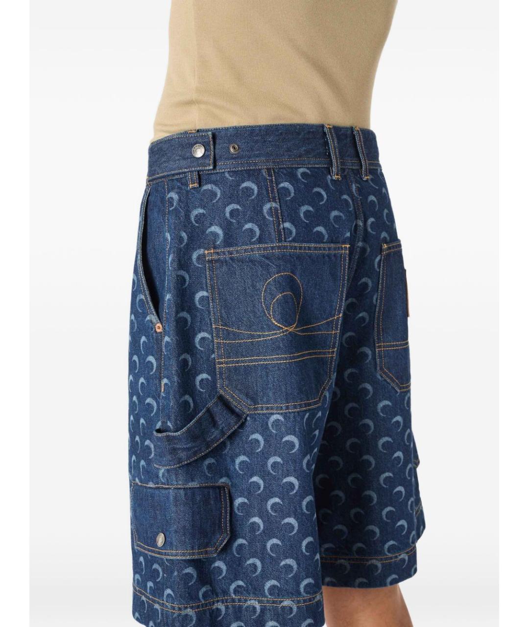 MARINE SERRE Синие хлопковые шорты, фото 3