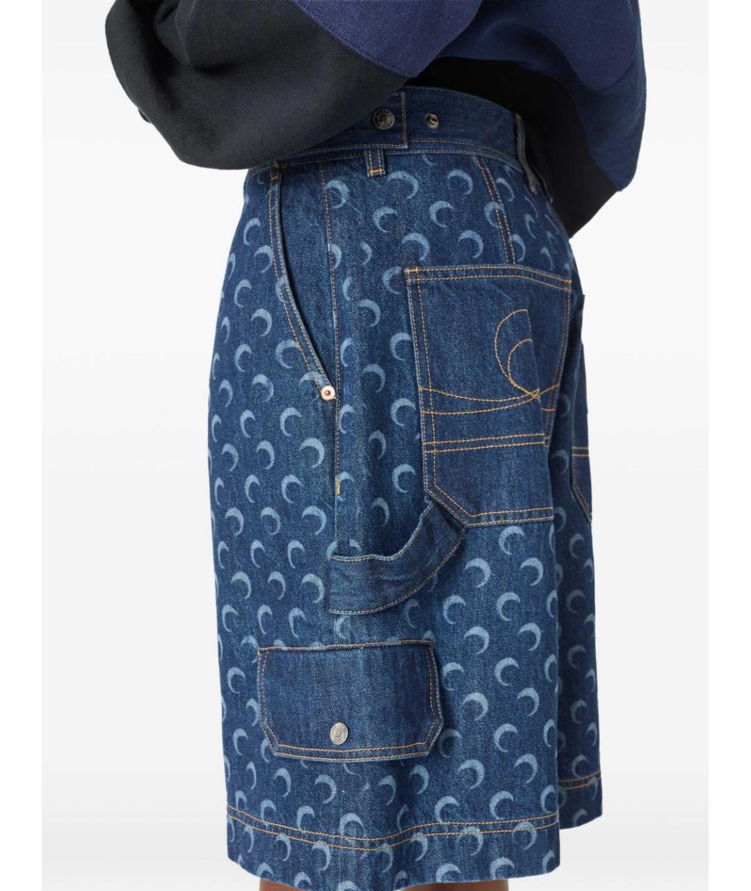 MARINE SERRE Синие хлопковые шорты, фото 6