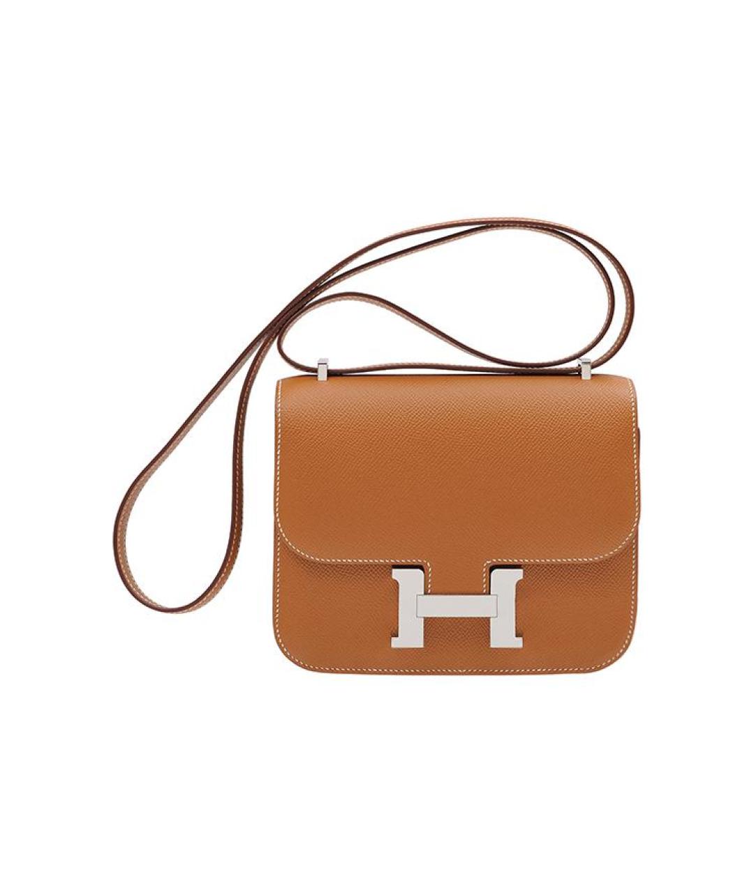 HERMES Коричневая кожаная сумка через плечо, фото 6