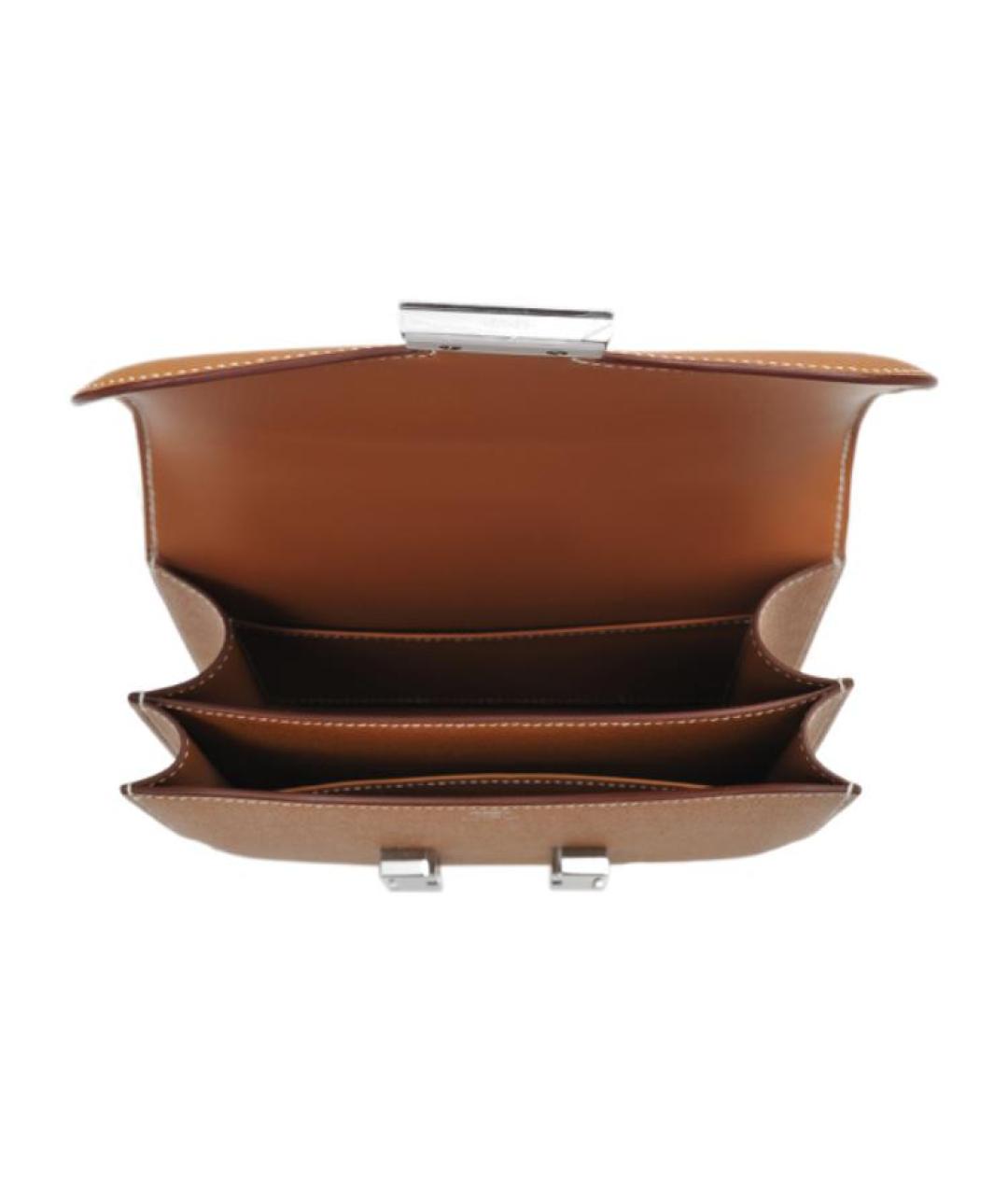 HERMES Коричневая кожаная сумка через плечо, фото 5