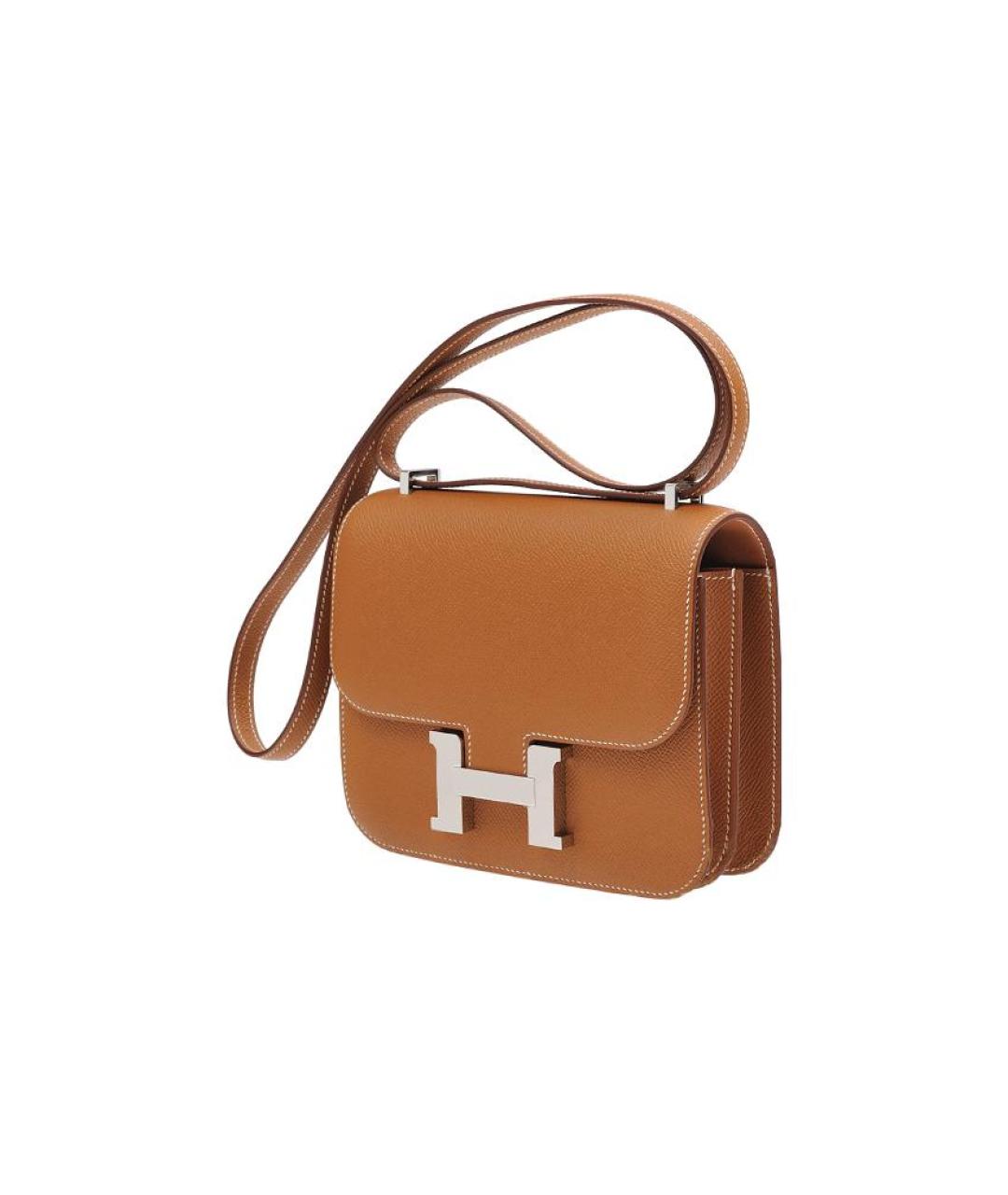 HERMES Коричневая кожаная сумка через плечо, фото 3