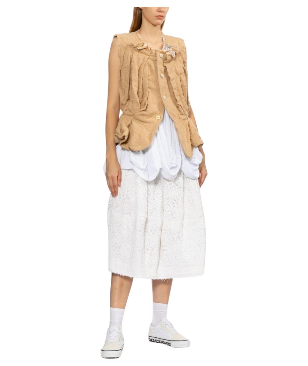 COMME DES GARÇONS Белая хлопковая юбка миди, фото 2