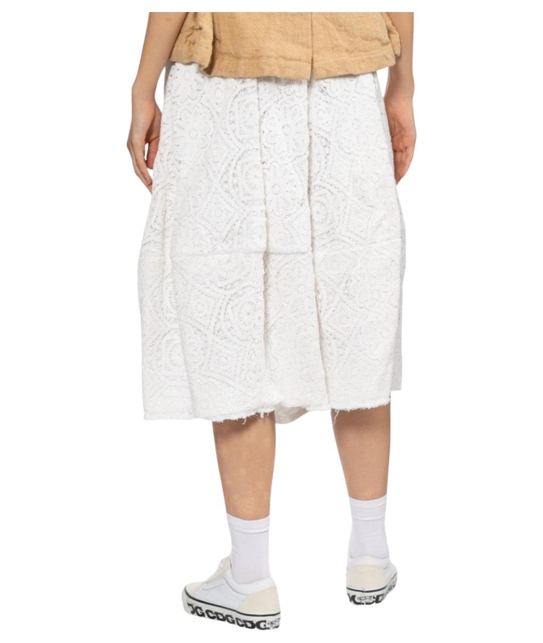 COMME DES GARÇONS Белая хлопковая юбка миди, фото 4