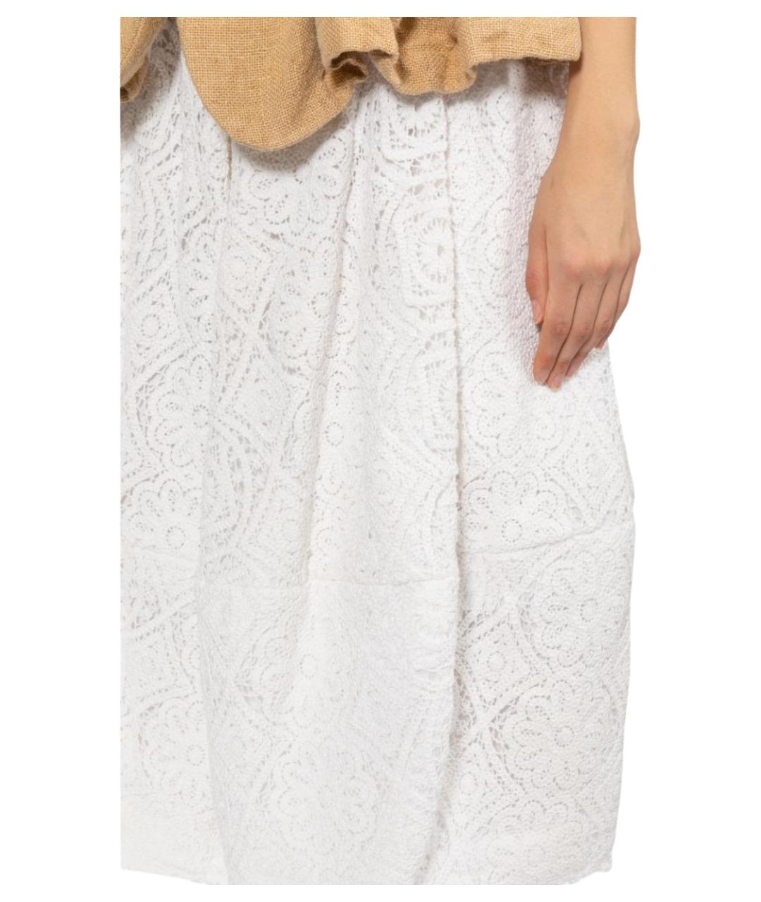 COMME DES GARÇONS Белая хлопковая юбка миди, фото 3