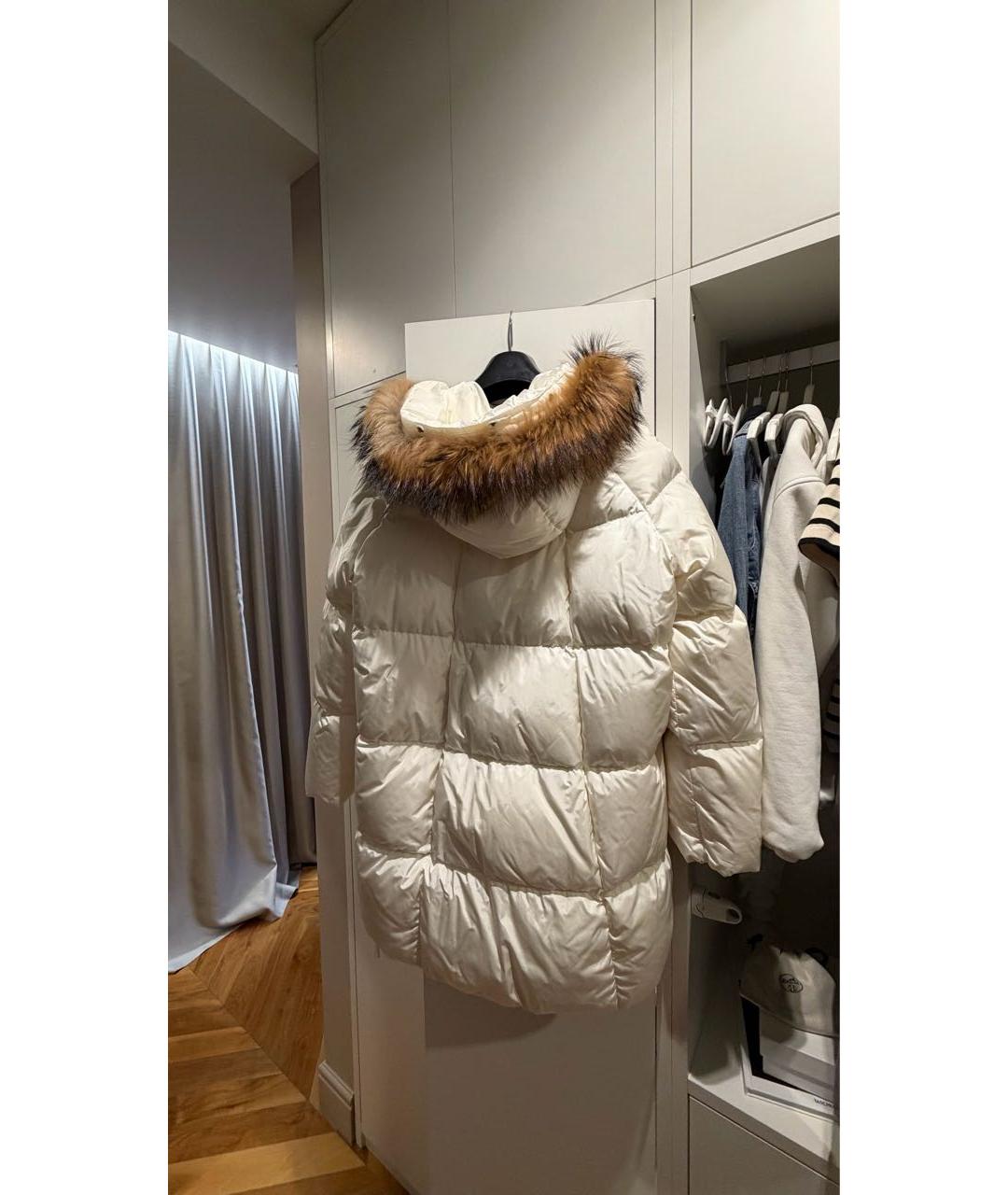 'S MAX MARA Белый полиамидовый пуховик, фото 2
