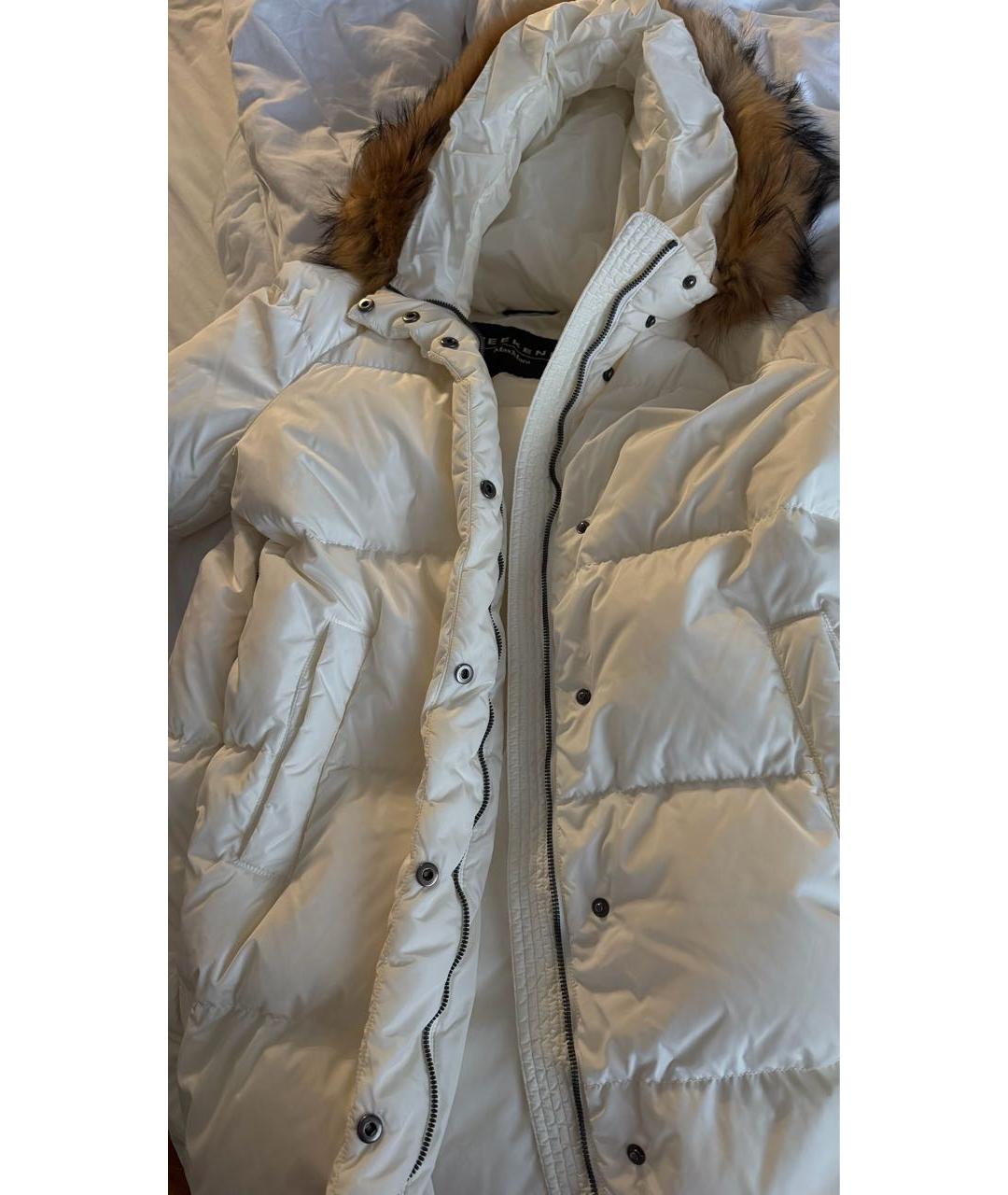 'S MAX MARA Белый полиамидовый пуховик, фото 7