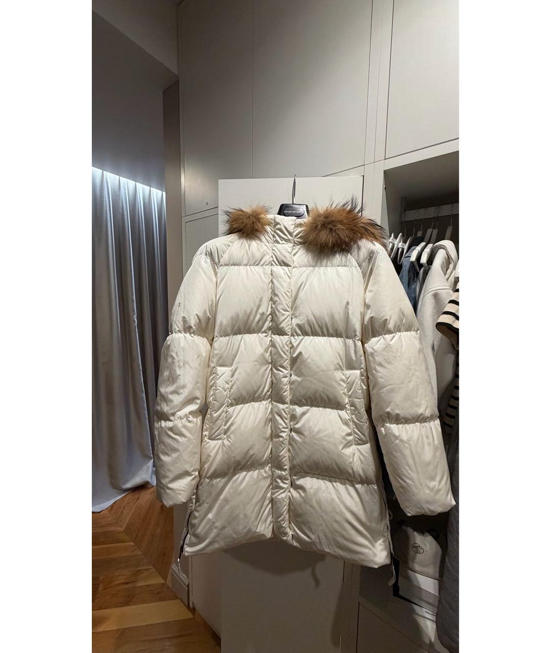 'S MAX MARA Белый полиамидовый пуховик, фото 8