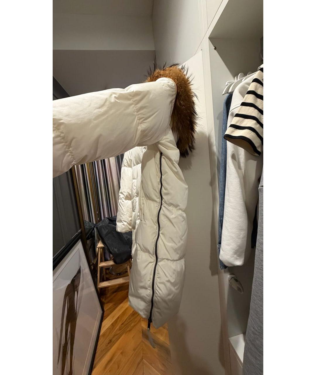 'S MAX MARA Белый полиамидовый пуховик, фото 5