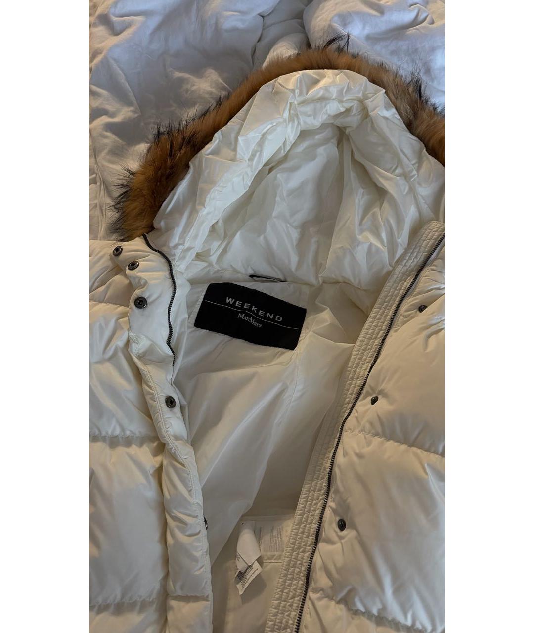 'S MAX MARA Белый полиамидовый пуховик, фото 3