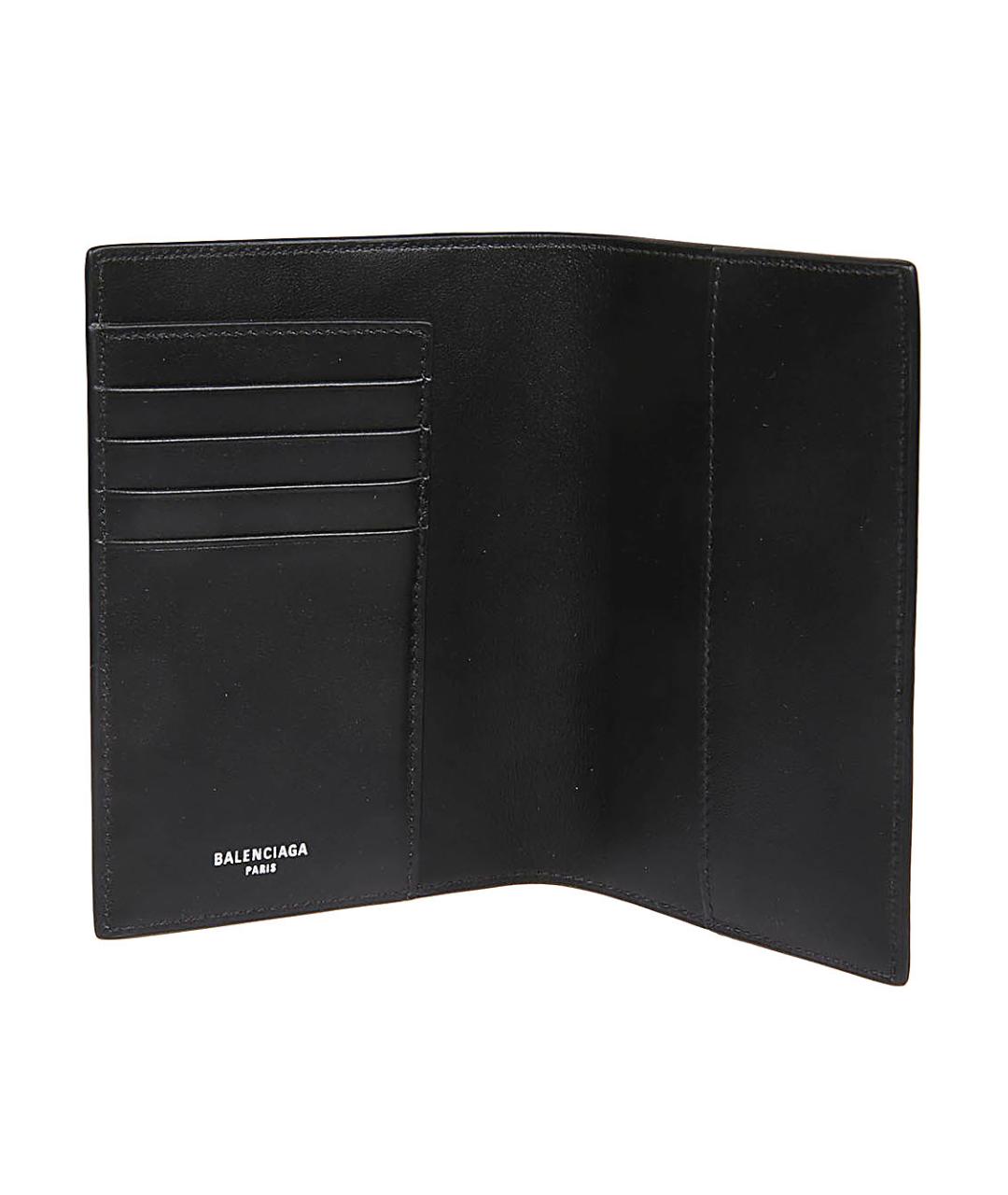 BALENCIAGA Черный кожаный кошелек, фото 3