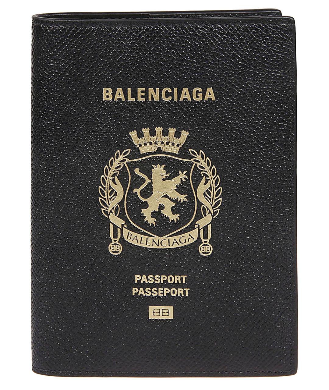 BALENCIAGA Черный кожаный кошелек, фото 1