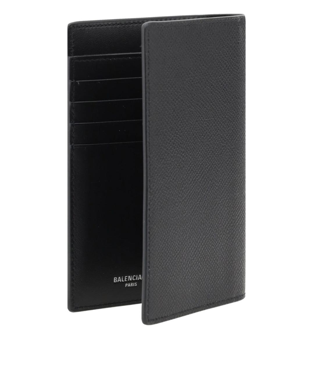BALENCIAGA Черный кожаный кошелек, фото 4