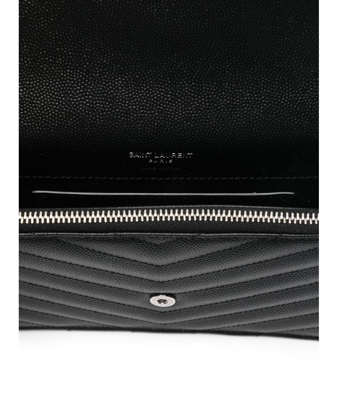 SAINT LAURENT Черная кожаная сумка через плечо, фото 4