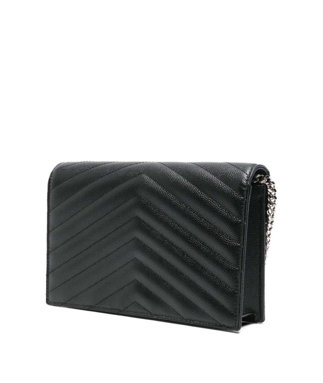 SAINT LAURENT Черная кожаная сумка через плечо, фото 3