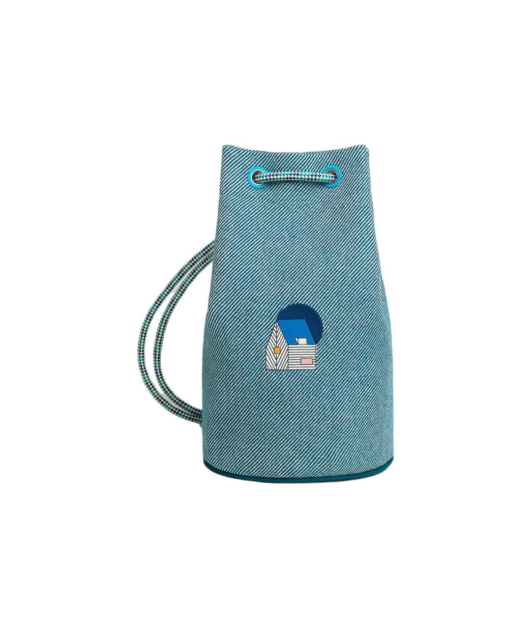 HERMES Синяя косметичка, фото 4