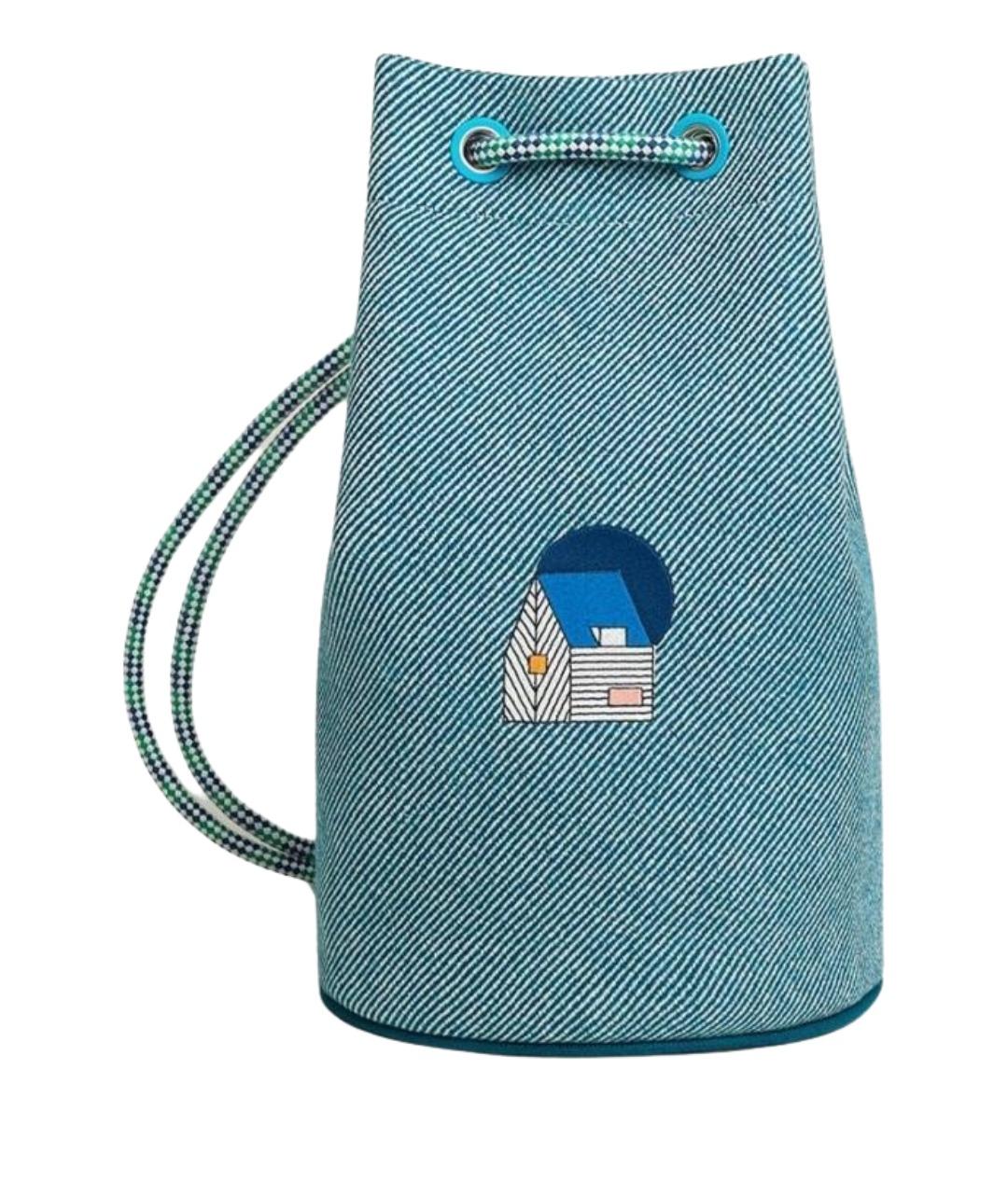 HERMES Синяя косметичка, фото 1