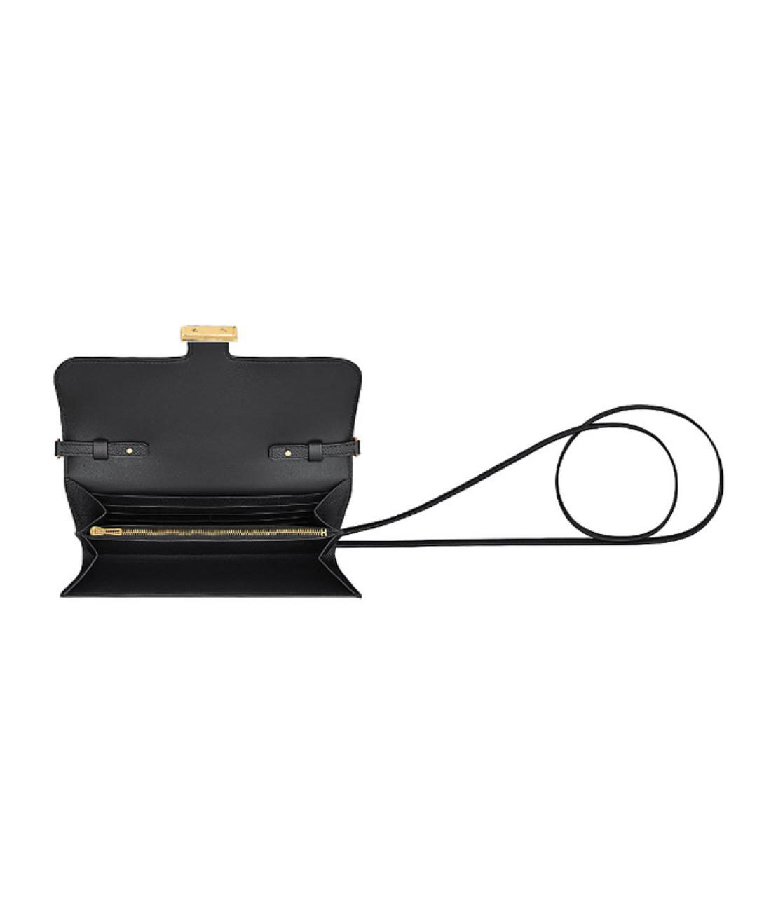 HERMES Черная кожаная сумка через плечо, фото 3