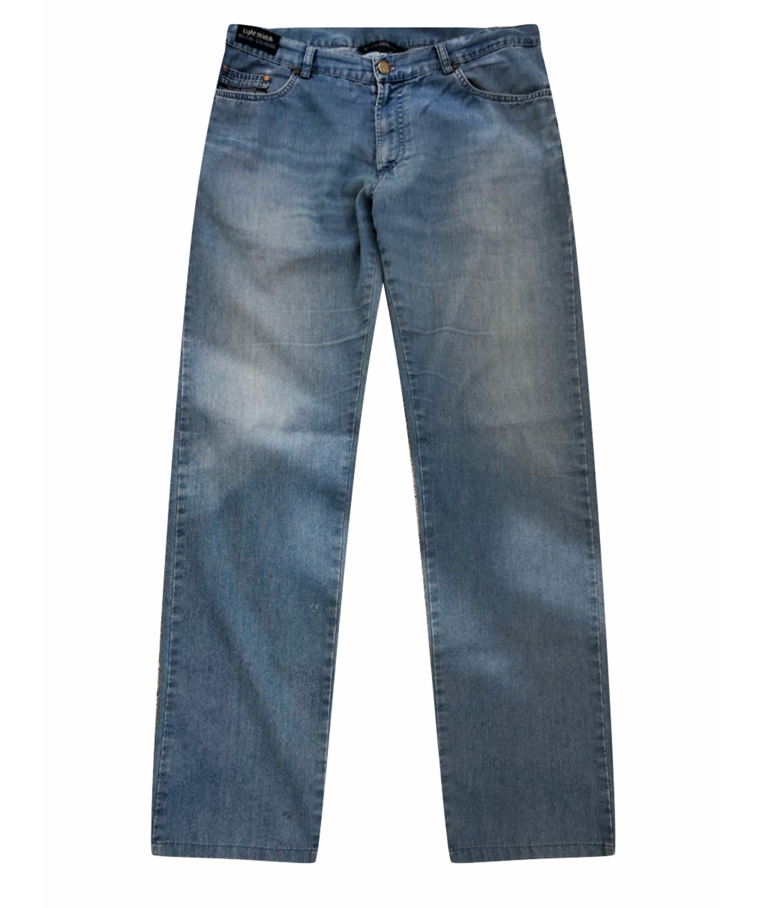PAUL & SHARK Голубые хлопко-полиэстеровые прямые джинсы, фото 1