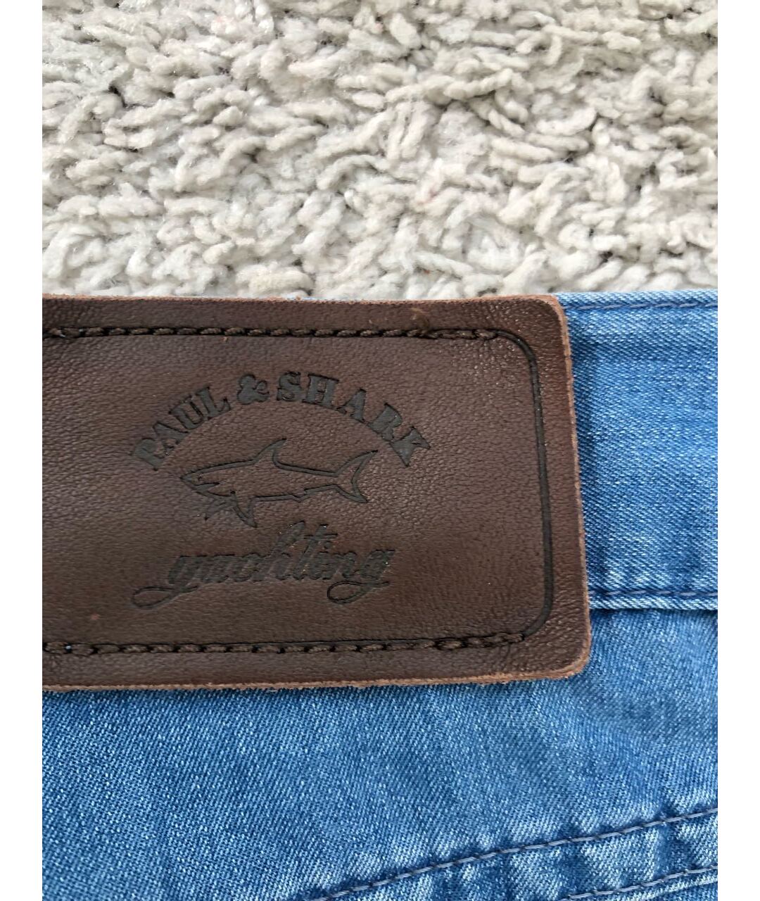PAUL & SHARK Голубые хлопко-полиэстеровые прямые джинсы, фото 8
