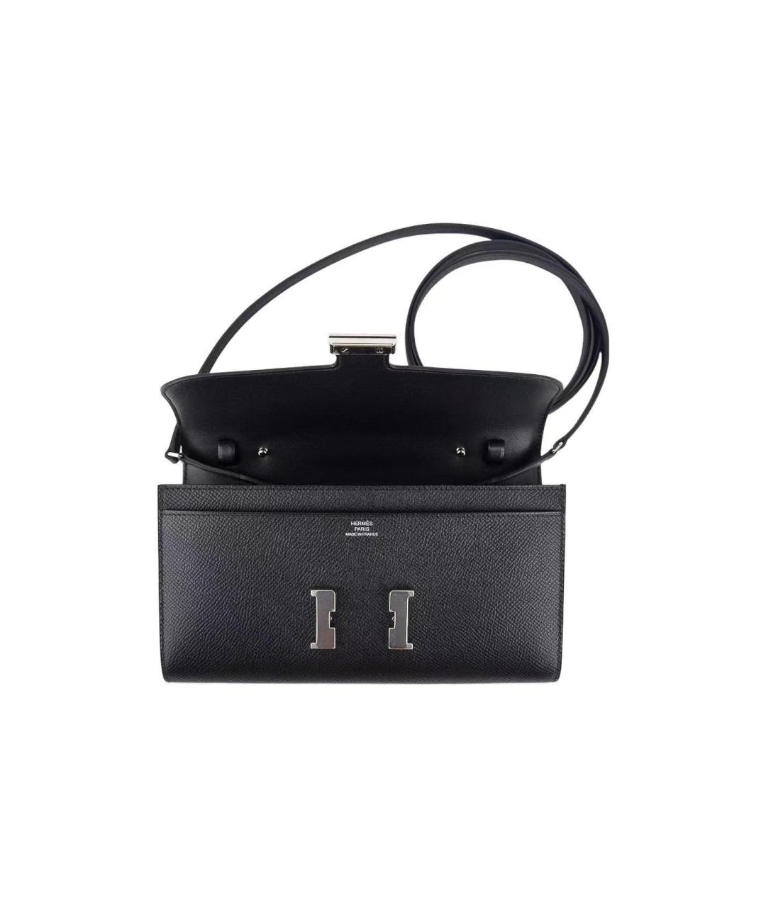 HERMES Черная кожаная сумка через плечо, фото 4