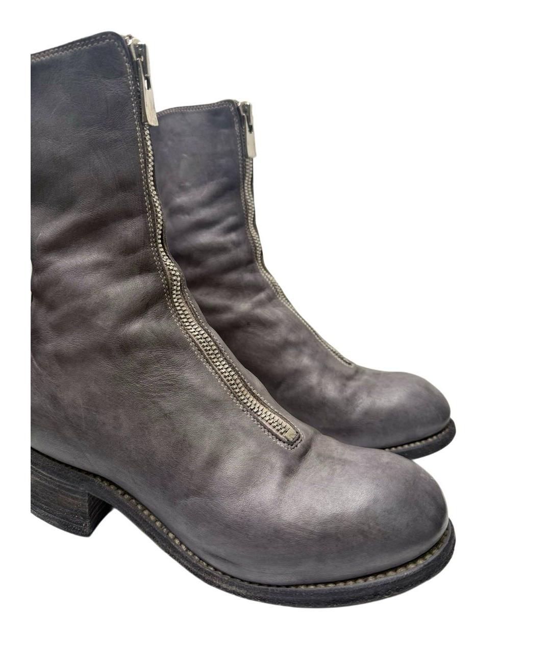 GUIDI Серые кожаные полусапоги, фото 4