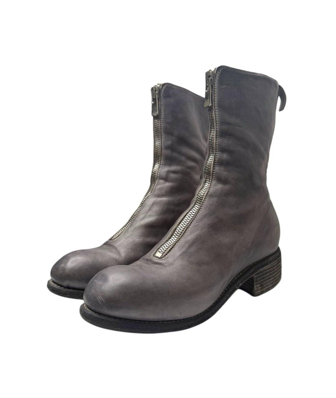 GUIDI Серые кожаные полусапоги, фото 2