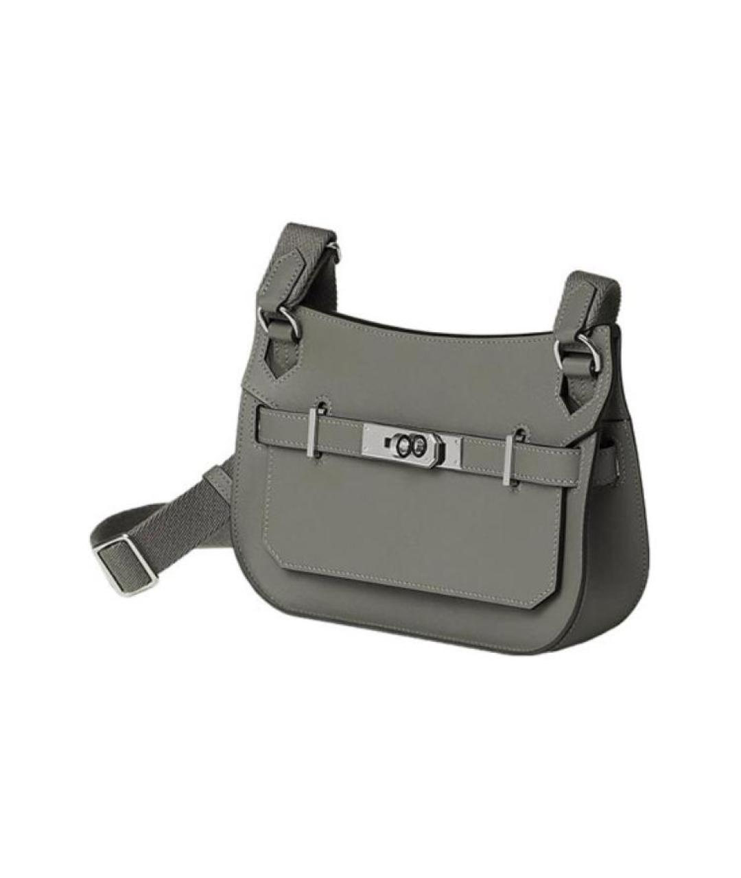 HERMES Серая кожаная сумка через плечо, фото 3