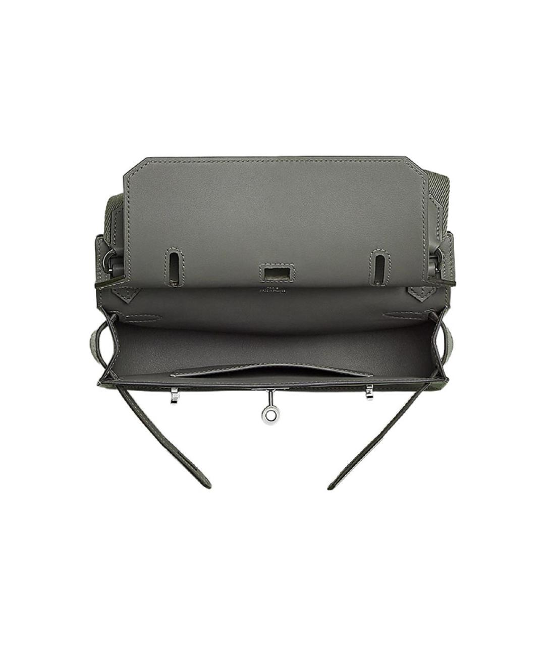 HERMES Серая кожаная сумка через плечо, фото 5